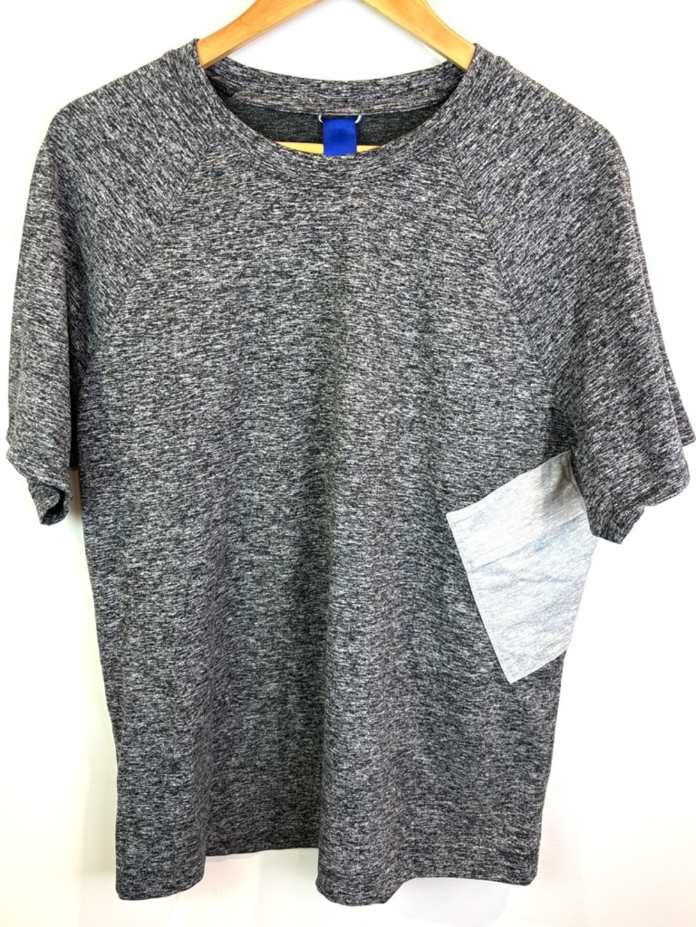 Kit and Ace Men's Heather Charcoal Pocket T-Shirt - Casual Crew Neck size L